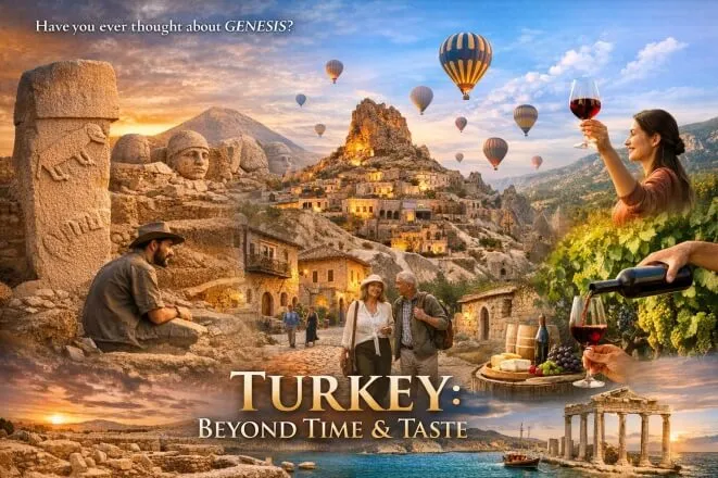 Turkey Beyond Time and Taste premium cultural travel and gastronomy poster