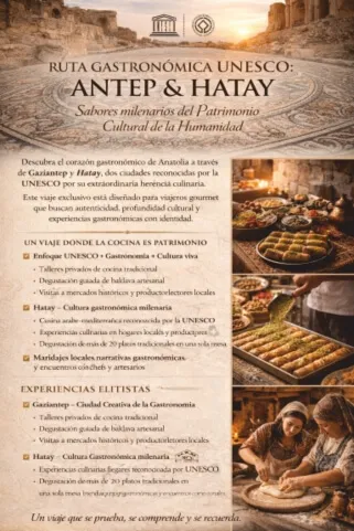 UNESCO Gastronomy Route Antep and Hatay tour itinerary and traditional Turkish cuisine